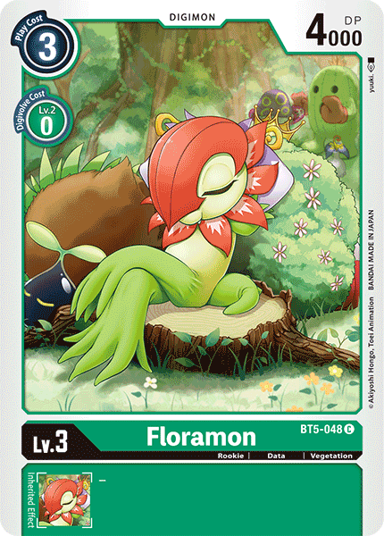 (048) Digimon TCG Battle Of Omni Single: Floramon (BT5-048)  Common