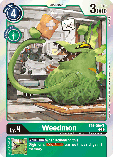 (BT5-050) Digimon TCG Resurgence Booster Single: Weedmon (BT5-050)  Common