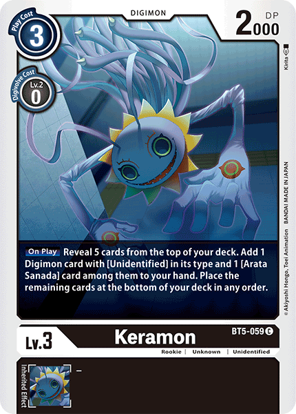 (059) Digimon TCG Battle Of Omni Single: Keramon (BT5-059)  Common