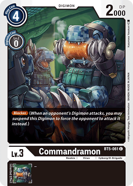 (061) Digimon TCG Battle Of Omni Single: Commandramon (BT5-061)  Common
