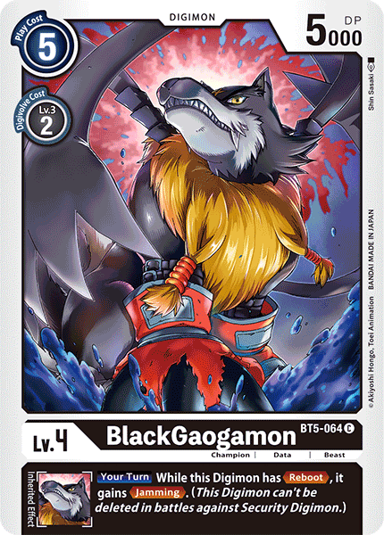 (064) Digimon TCG Battle Of Omni Single: BlackGaogamon (BT5-064)  Common