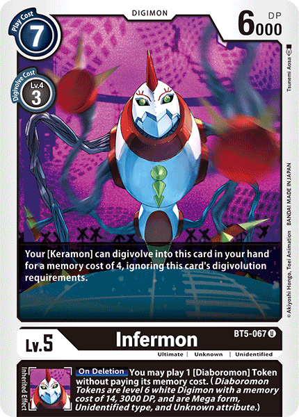 (067) Digimon TCG Battle Of Omni Single: Infermon (BT5-067)  Uncommon