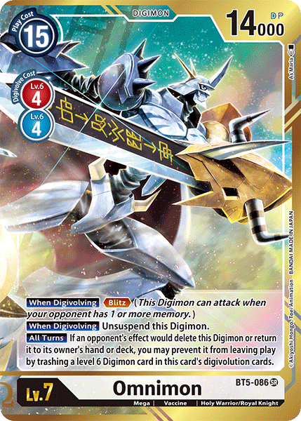 (086) Digimon TCG Battle Of Omni Single: Omnimon (BT5-086) (V.5)  Alternative Art