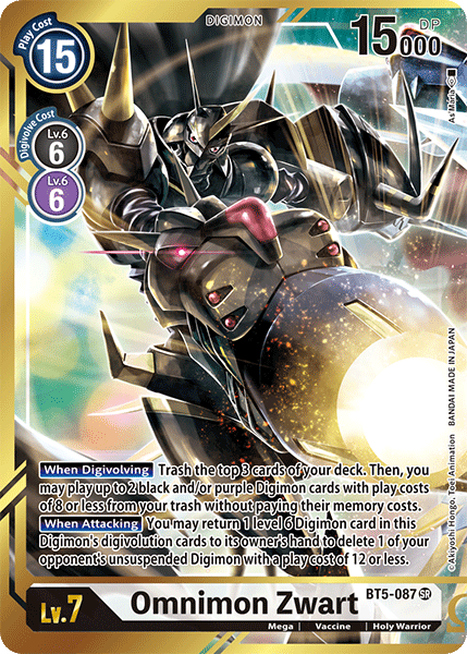 (087) Digimon TCG Battle Of Omni Single: Omnimon Zwart (BT5-087) (V.3)  Alternative Art