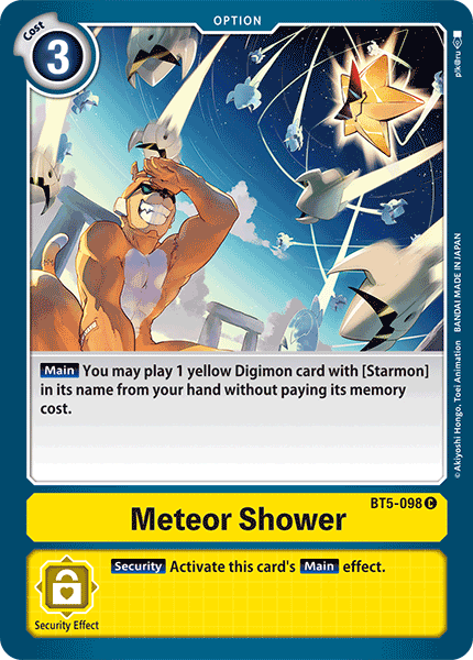 (098) Digimon TCG Battle Of Omni Single: Meteor Shower (BT5-098)  Common