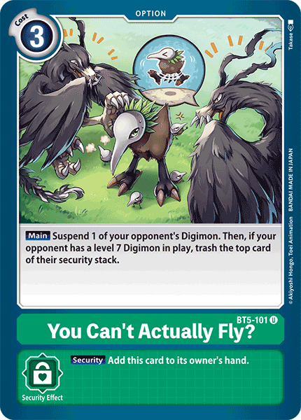 (101) Digimon TCG Battle Of Omni Single: You Can't Actually Fly? (BT5-101)  Uncommon
