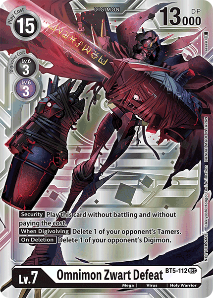 (BT5-112) Digimon TCG Alternative Being Single: Omnimon Zwart Defeat (BT5-112)  Alternative Art
