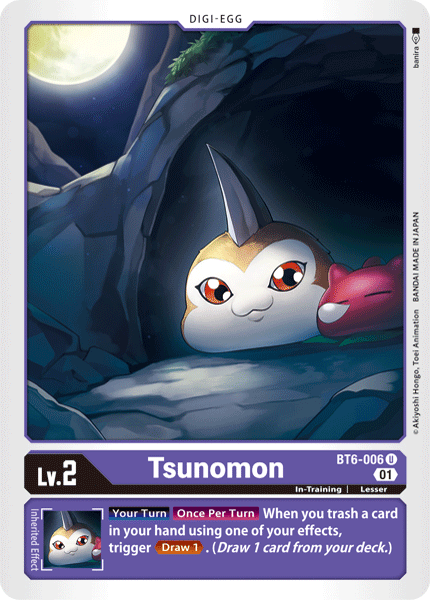 (006) Digimon TCG Double Diamond Single: Tsunomon (BT6-006)  Uncommon