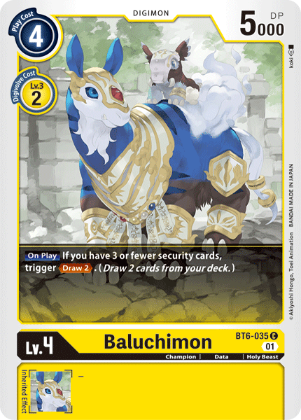 (035) Digimon TCG Double Diamond Single: Baluchimon (BT6-035)  Common