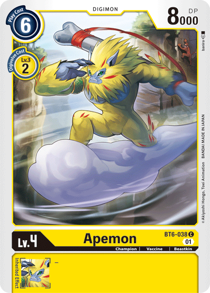 (038) Digimon TCG Double Diamond Single: Apemon (BT6-038)  Common