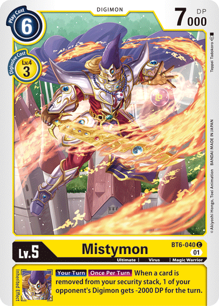 (040) Digimon TCG Double Diamond Single: Mistymon (BT6-040)  Common
