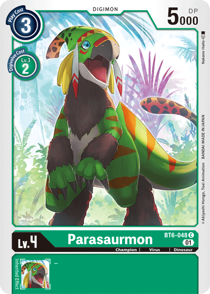 (048) Digimon TCG Double Diamond Single: Parasaurmon (BT6-048)  Common