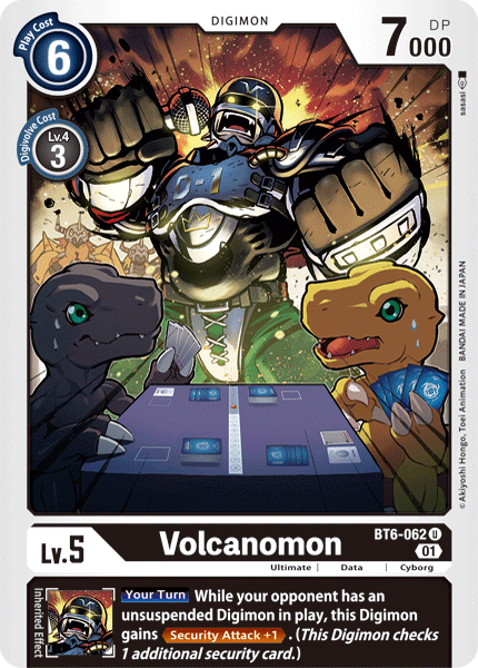 (062) Digimon TCG Double Diamond Single: Volcanomon (BT6-062)  Uncommon