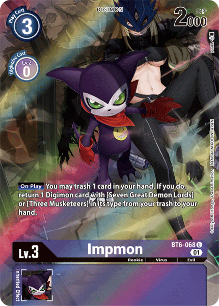 (068) Digimon TCG Double Diamond Single: Impmon (BT6-068) (V.2)  Alternative Art