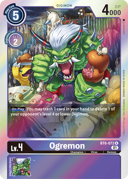 (072) Digimon TCG Double Diamond Single: Ogremon (BT6-072)  Rare