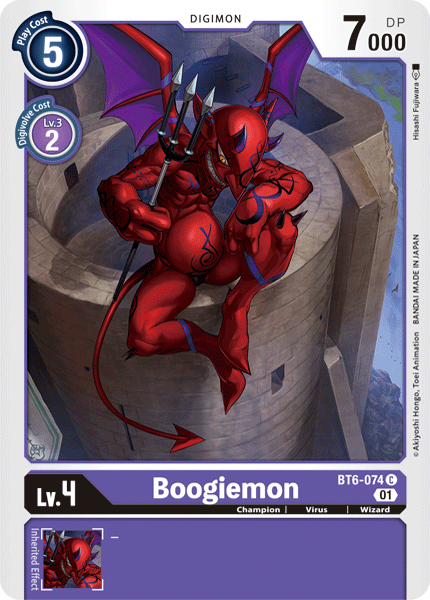(074) Digimon TCG Double Diamond Single: Boogiemon (BT6-074)  Common