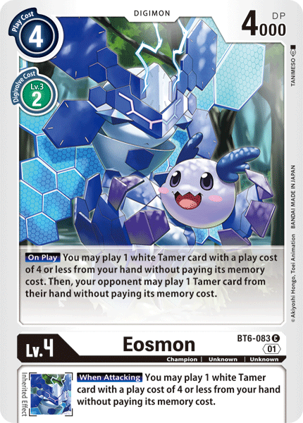 (083) Digimon TCG Double Diamond Single: Eosmon (BT6-083)  Common
