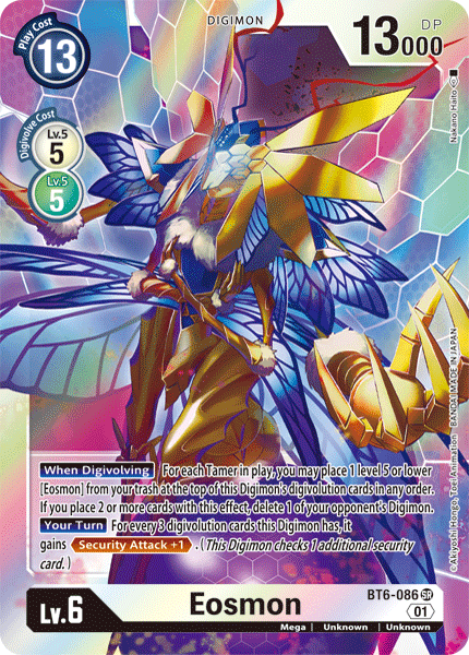 (086) Digimon TCG Double Diamond Single: Eosmon (BT6-086) (V.1)  Super Rare