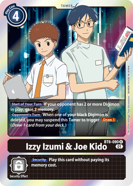 (090) Digimon TCG Double Diamond Single: Izzy Izumi & Joe Kido (BT6-090)  Rare