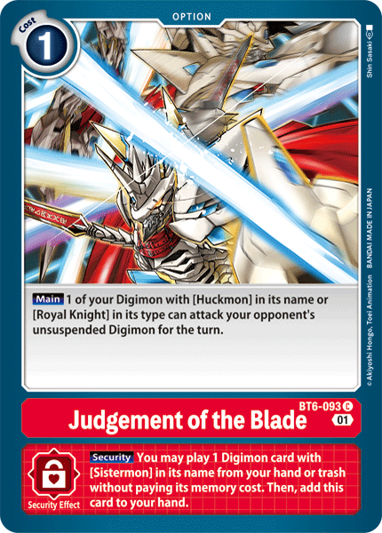 (093) Digimon TCG Double Diamond Single: Judgement of the Blade (BT6-093)  Common
