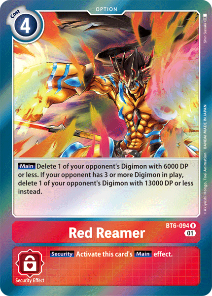 (094) Digimon TCG Double Diamond Single: Red Reamer (BT6-094)  Rare