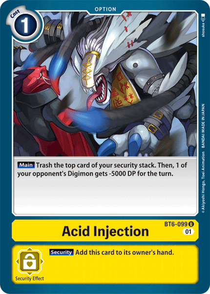 (099) Digimon TCG Double Diamond Single: Acid Injection (BT6-099)  Uncommon