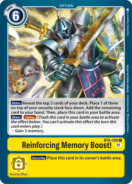 (100) Digimon TCG Double Diamond Single: Reinforcing Memory Boost! (BT6-100)  Common
