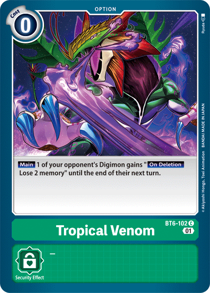 (102) Digimon TCG Double Diamond Single: Tropical Venom (BT6-102)  Common