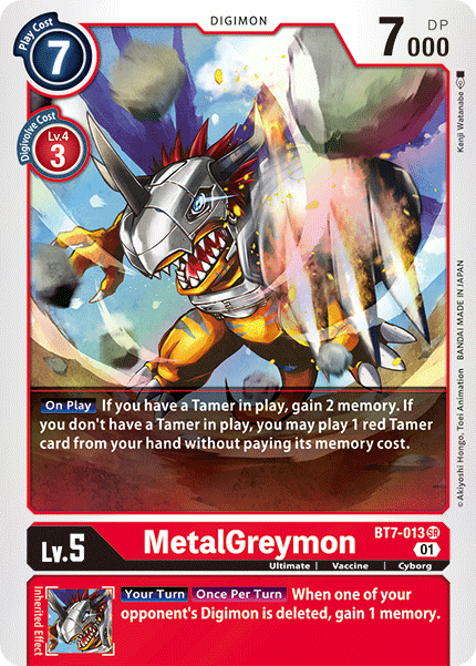 (013) Digimon TCG Next Adventure Single: MetalGreymon (BT7-013) (V.1)  Super Rare