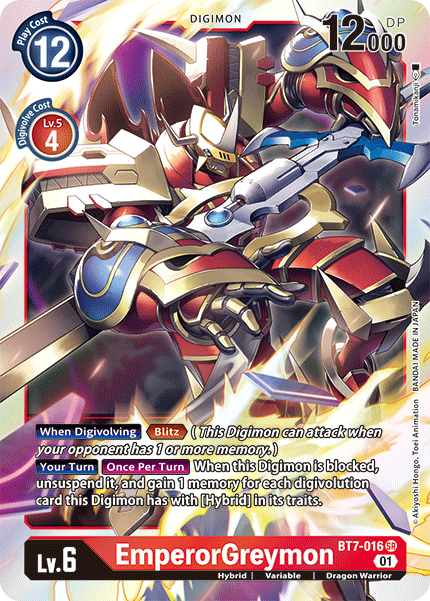 (016) Digimon TCG Next Adventure Single: EmperorGreymon (BT7-016) (V.1)  Super Rare