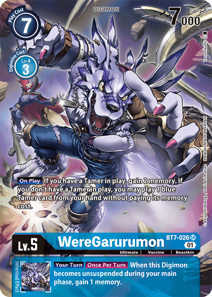 (026) Digimon TCG Next Adventure Single: WereGarurumon (BT7-026) (V.2)  Alternative Art