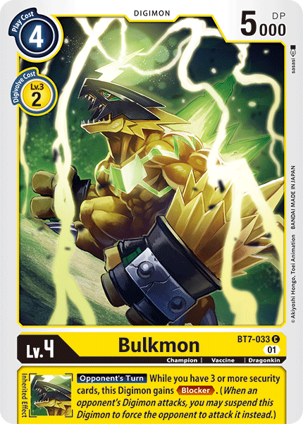 (033) Digimon TCG Next Adventure Single: Bulkmon (BT7-033)  Common