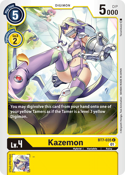 (035) Digimon TCG Next Adventure Single: Kazemon (BT7-035)  Common