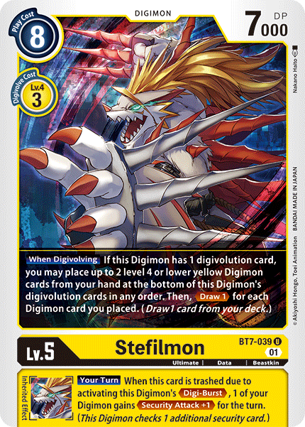 (039) Digimon TCG Next Adventure Single: Stefilmon (BT7-039)  Uncommon