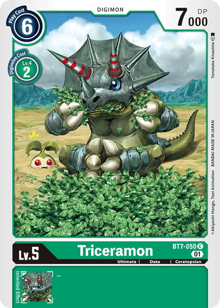 (050) Digimon TCG Next Adventure Single: Triceramon (BT7-050)  Common