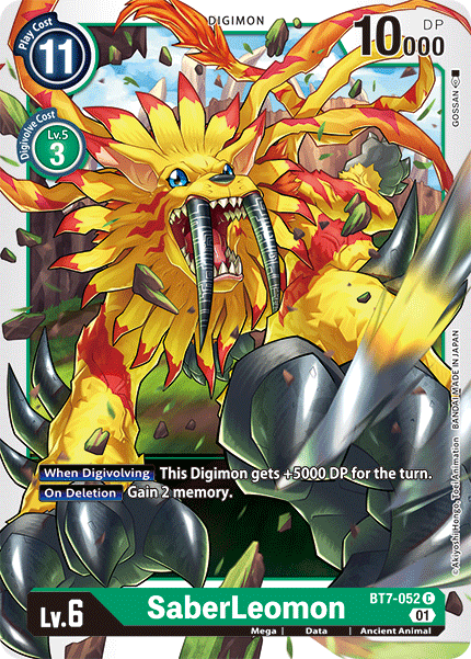 (052) Digimon TCG Next Adventure Single: SaberLeomon (BT7-052)  Common