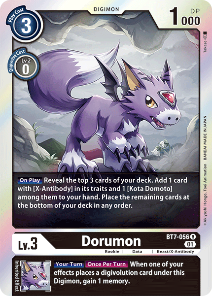 (056) Digimon TCG Next Adventure Single: Dorumon (BT7-056) (V.1)  Rare