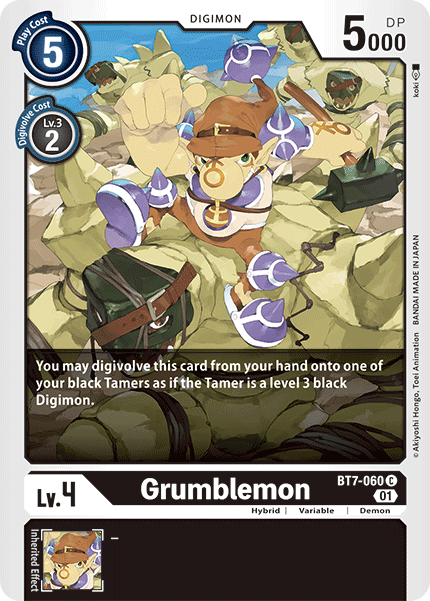(060) Digimon TCG Next Adventure Single: Grumblemon (BT7-060)  Common