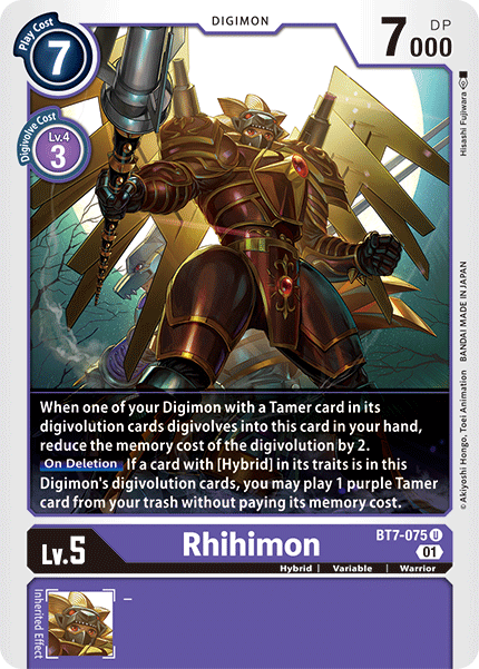 (075) Digimon TCG Next Adventure Single: Rhihimon (BT7-075)  Uncommon