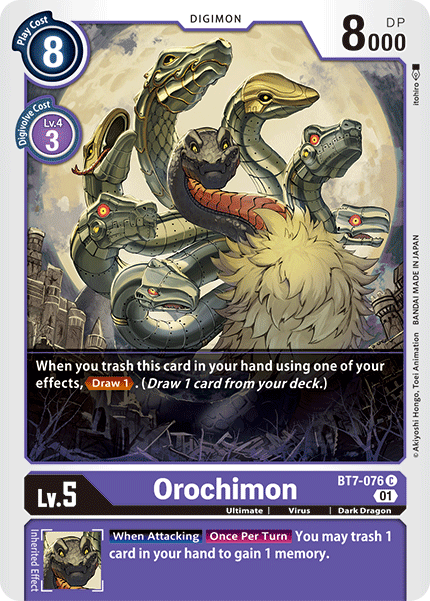 (076) Digimon TCG Next Adventure Single: Orochimon (BT7-076)  Common