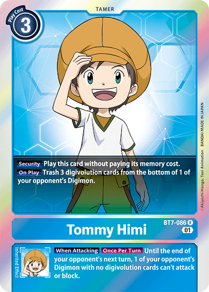 (086) Digimon TCG Next Adventure Single: Tommy Himi (BT7-086)  Rare