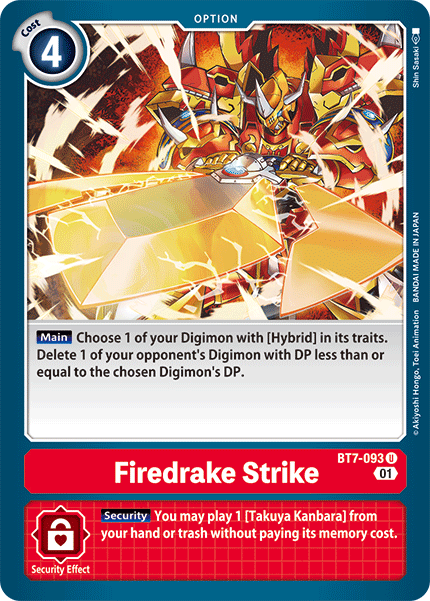 (093) Digimon TCG Next Adventure Single: Firedrake Strike (BT7-093)  Uncommon
