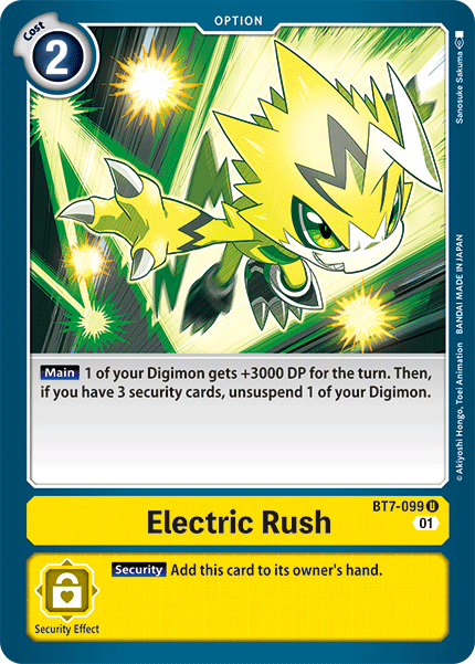 (099) Digimon TCG Next Adventure Single: Electric Rush (BT7-099)  Uncommon