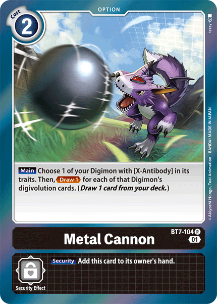 (104) Digimon TCG Next Adventure Single: Metal Cannon (BT7-104)  Rare