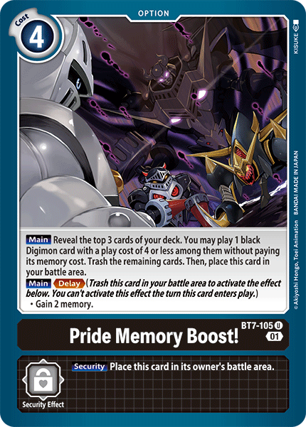 (105) Digimon TCG Next Adventure Single: Pride Memory Boost! (BT7-105)  Uncommon