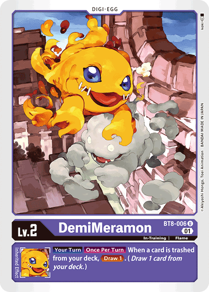 (006) Digimon TCG New Awakening Single: DemiMeramon (BT8-006)  Uncommon