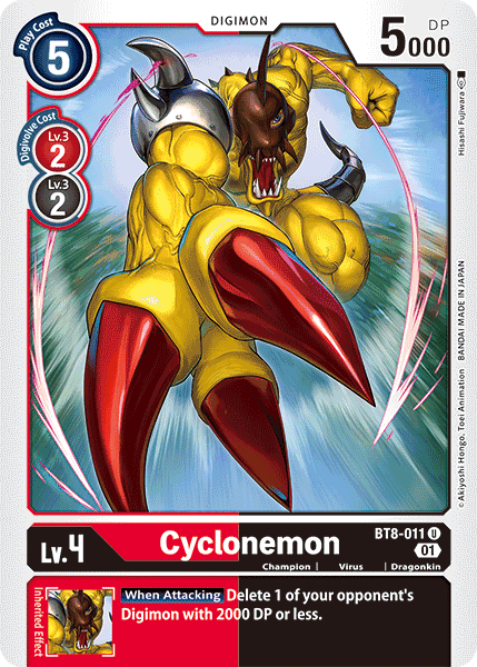 (011) Digimon TCG New Awakening Single: Cyclonemon (BT8-011)  Uncommon