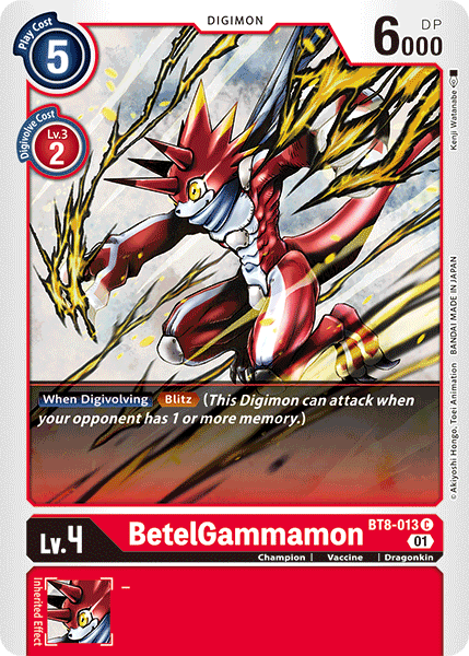 (013) Digimon TCG New Awakening Single: BetelGammamon (BT8-013)  Common