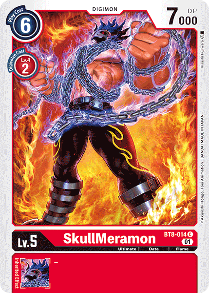 (014) Digimon TCG New Awakening Single: SkullMeramon (BT8-014)  Common