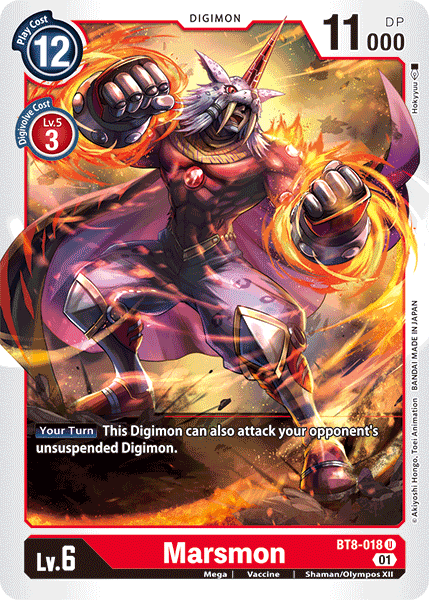 (018) Digimon TCG New Awakening Single: Marsmon (BT8-018)  Uncommon